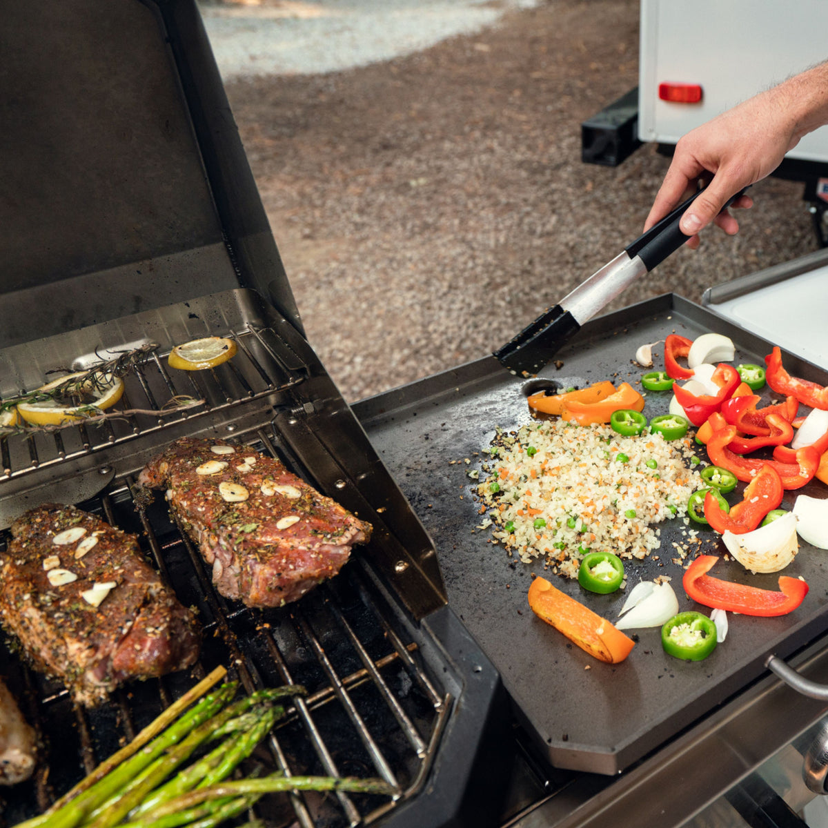 Magma Crossover Portable Grill, Plancha, and Double Burner for RV