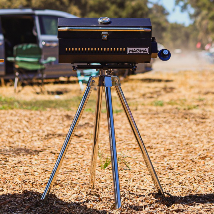 LOGOS FIRE TABLE + QUATTRO POD（STAND）SET Magma Grill Quad Pod Stand for RV