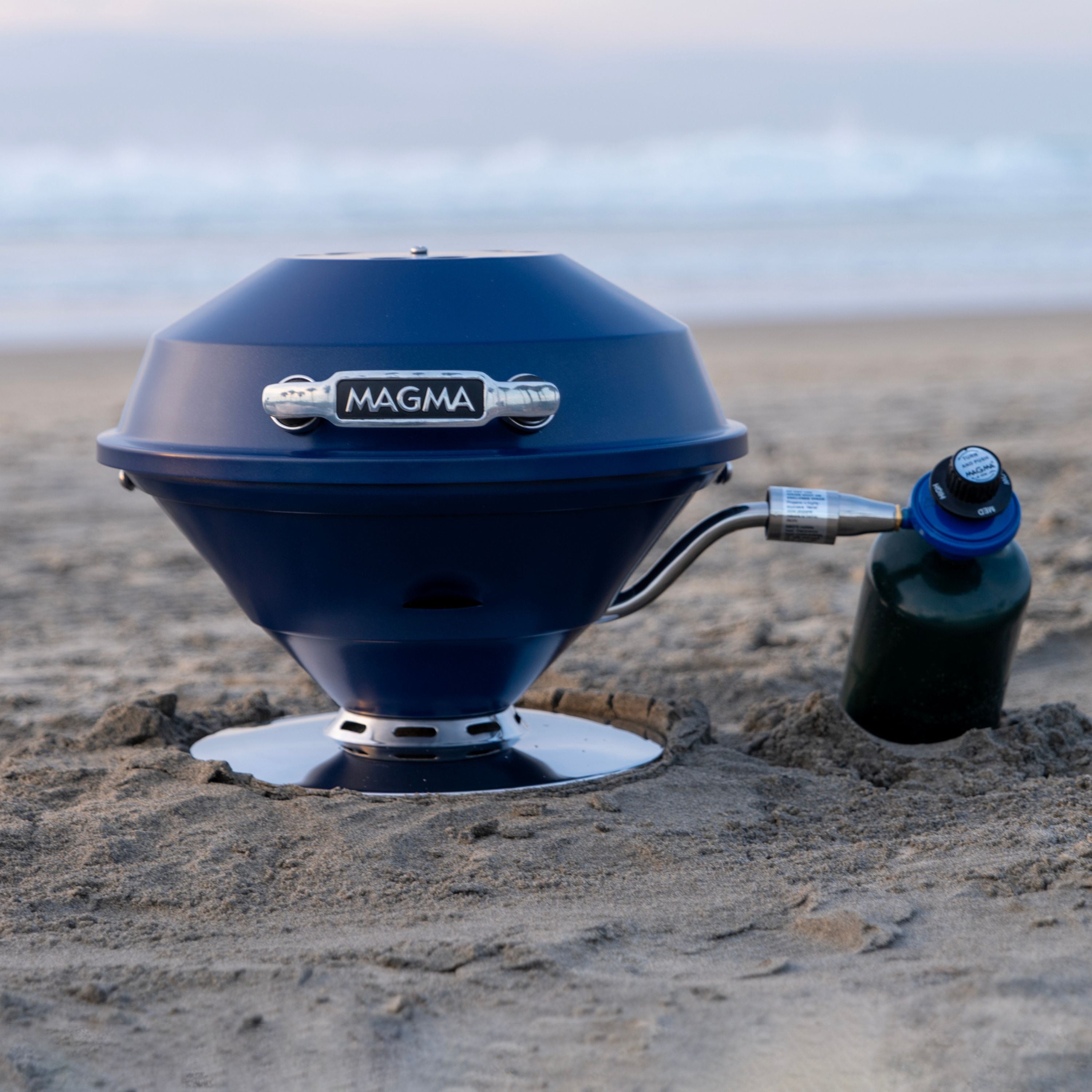 Midnight Blue Beach Fire Gas Grill