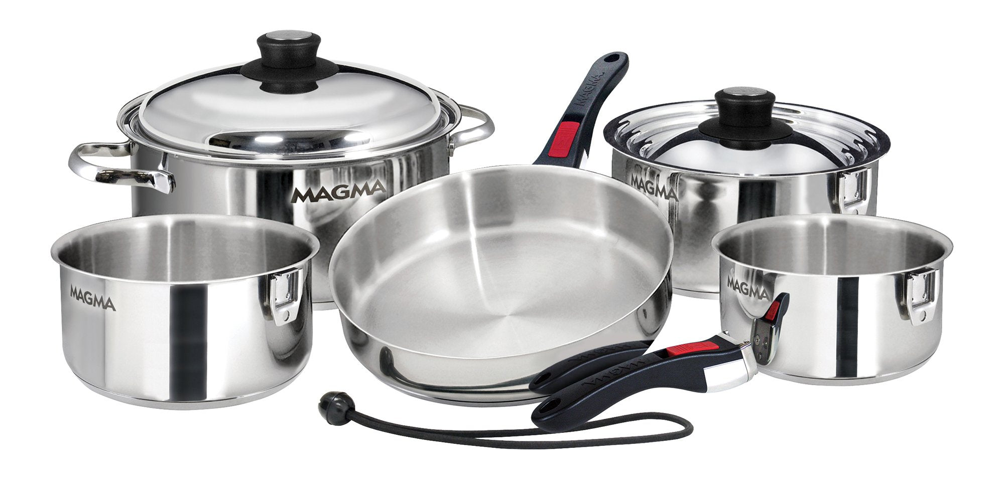 Camco 10 Piece Stainless Steel Cookware Nesting Pots And Pans Set