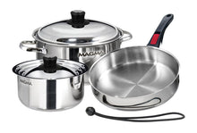Load image into Gallery viewer, 7 piece, Nesting stainless steel exterior Finish Cookware

