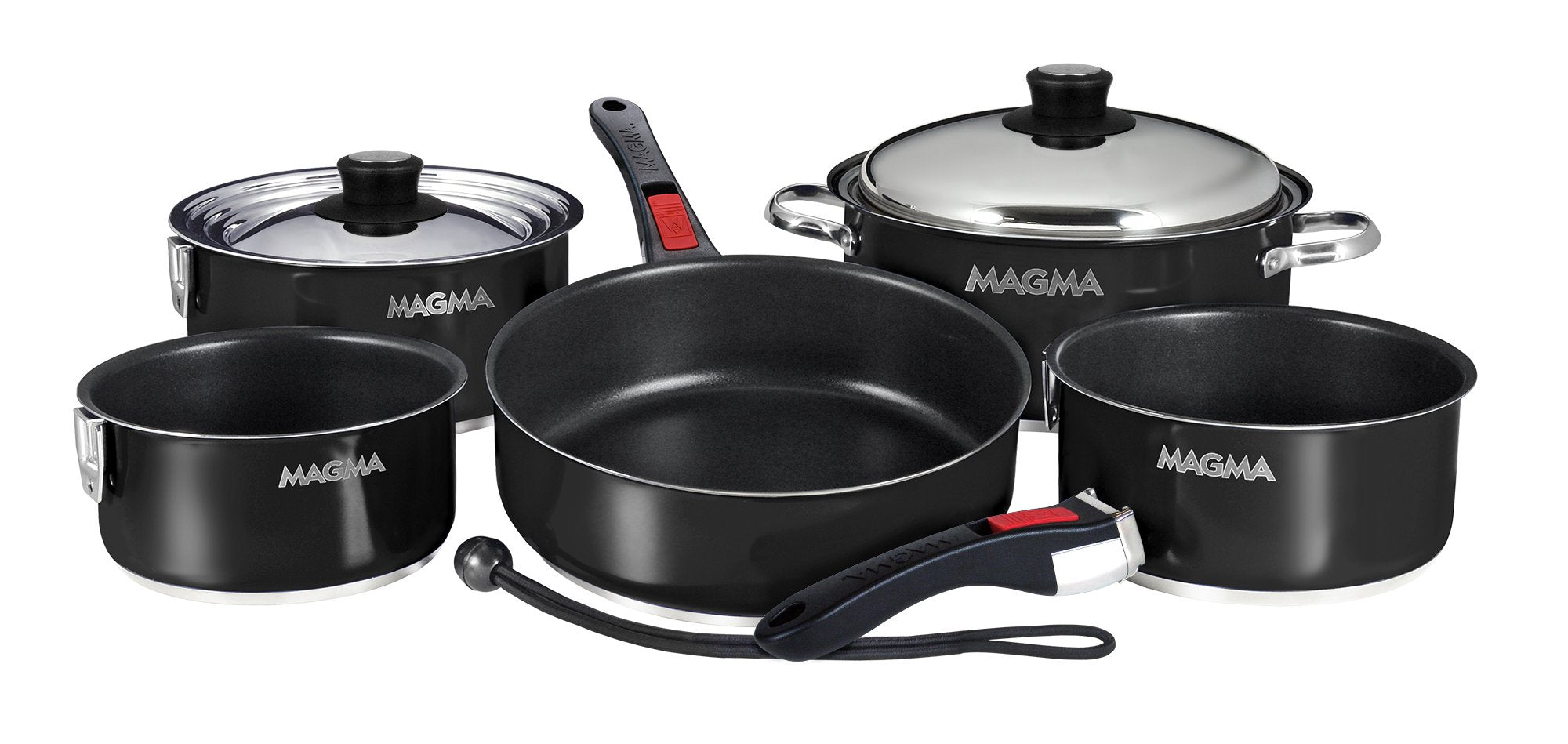 MAGMA Professional Series Gourmet Nesting 10-Piece Stainless Steel  Induction Cookware Set with Ceramica® Non-Stick