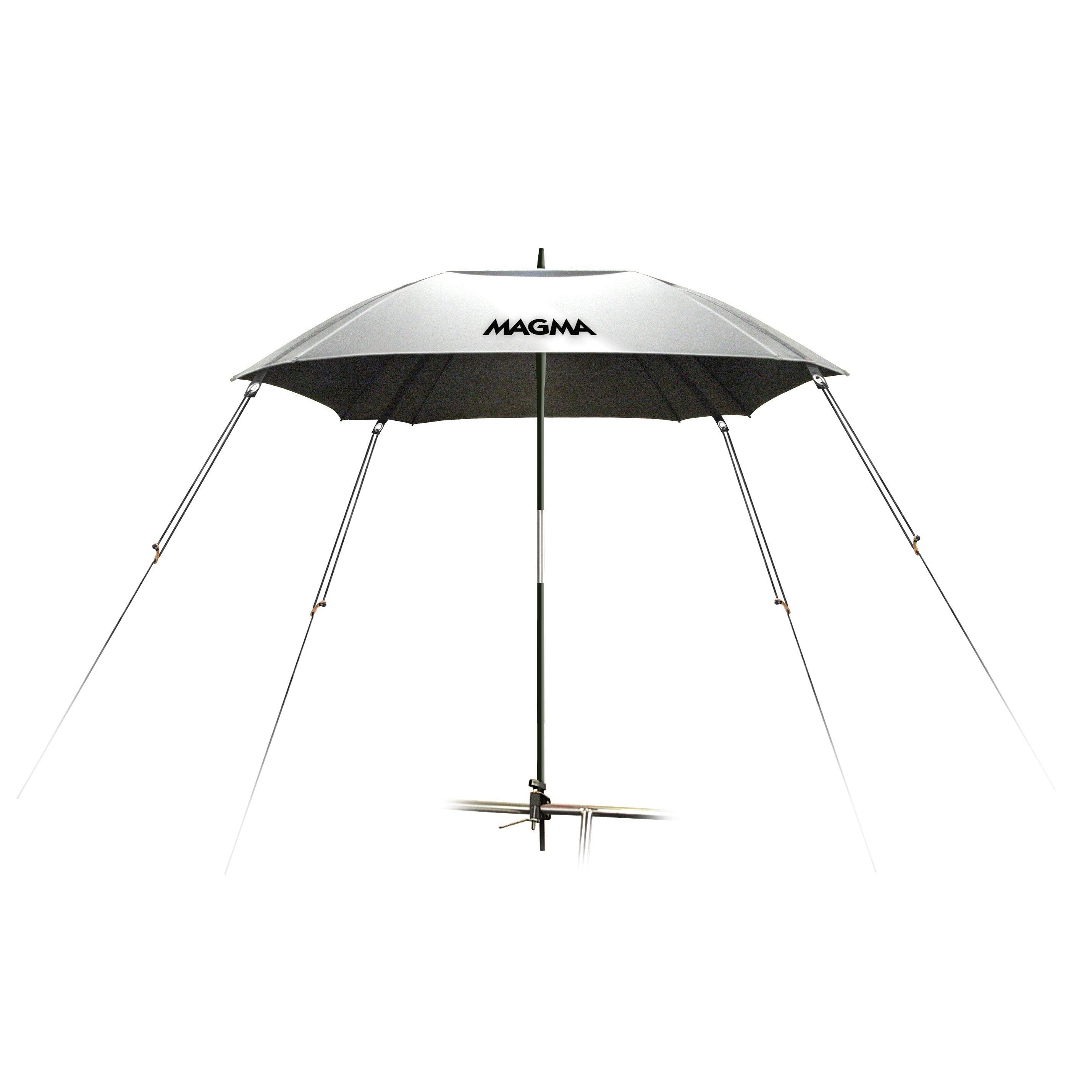boat patio umbrella Magma Products, B10-403-3 Rail Mounted Boat Umbrella, Reflective Silver, 1-1 / 2"