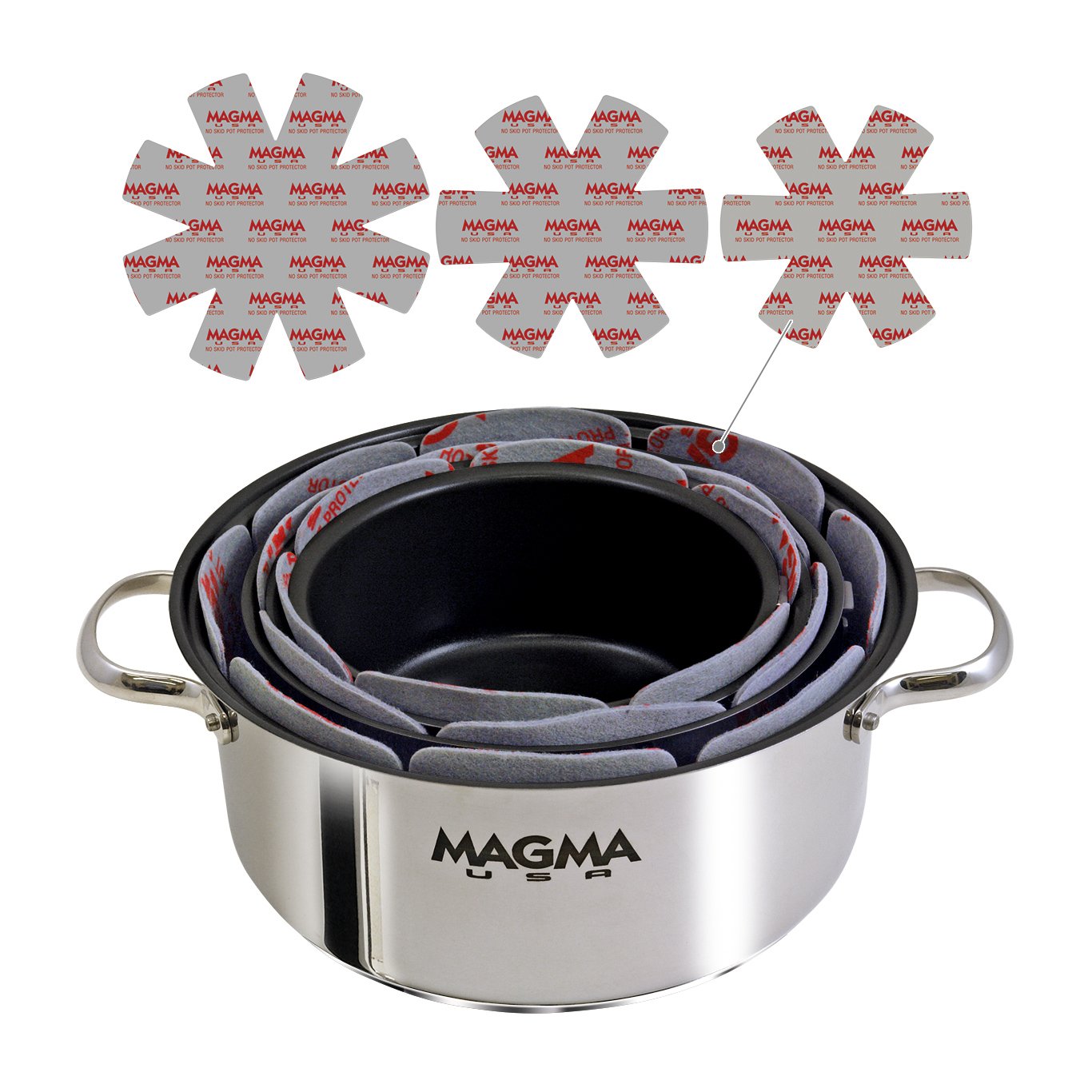 Magma 18-10 Stainless Steel Magnetic Nesting Cookware Set 